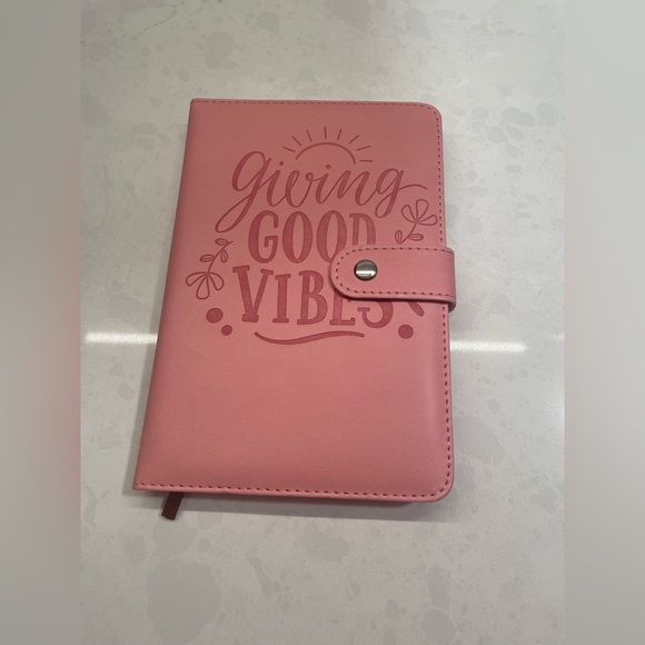 The Happy Planner Other - Pink FAUX LEATHER Design Padded Leatherette Cover Magnetic Clip Journal